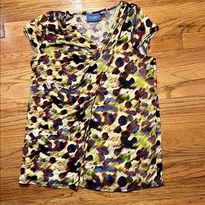 Simply Vera Vera Wang Colorful Patterned Blouse- size large